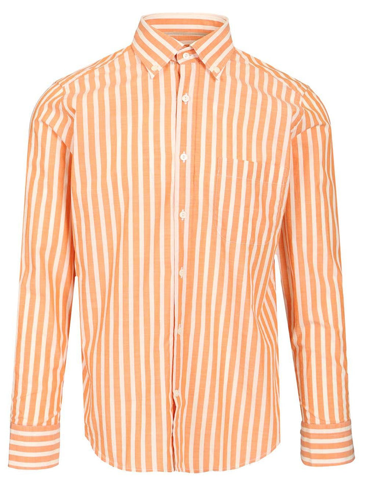 Al Duca D'Aosta Striped Cotton Shirt Shirts - Orange | 68ddcb18de182766c32a2b698881e29c7c41cb68