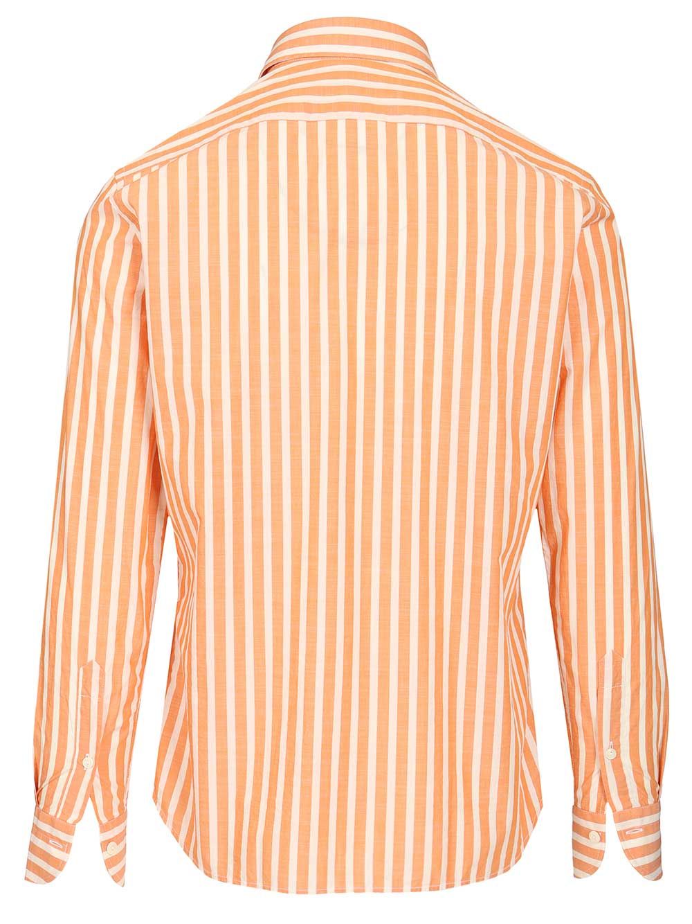 Al Duca D'Aosta Striped Cotton Shirt Shirts - Orange | 353b069806f1cd4e6735594b7eb35bfe60ac8b44