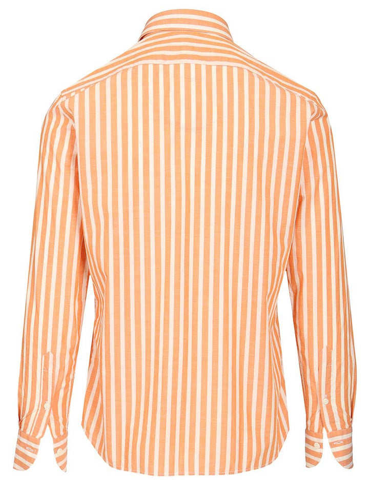 Al Duca D'Aosta Striped Cotton Shirt Shirts - Orange | 353b069806f1cd4e6735594b7eb35bfe60ac8b44