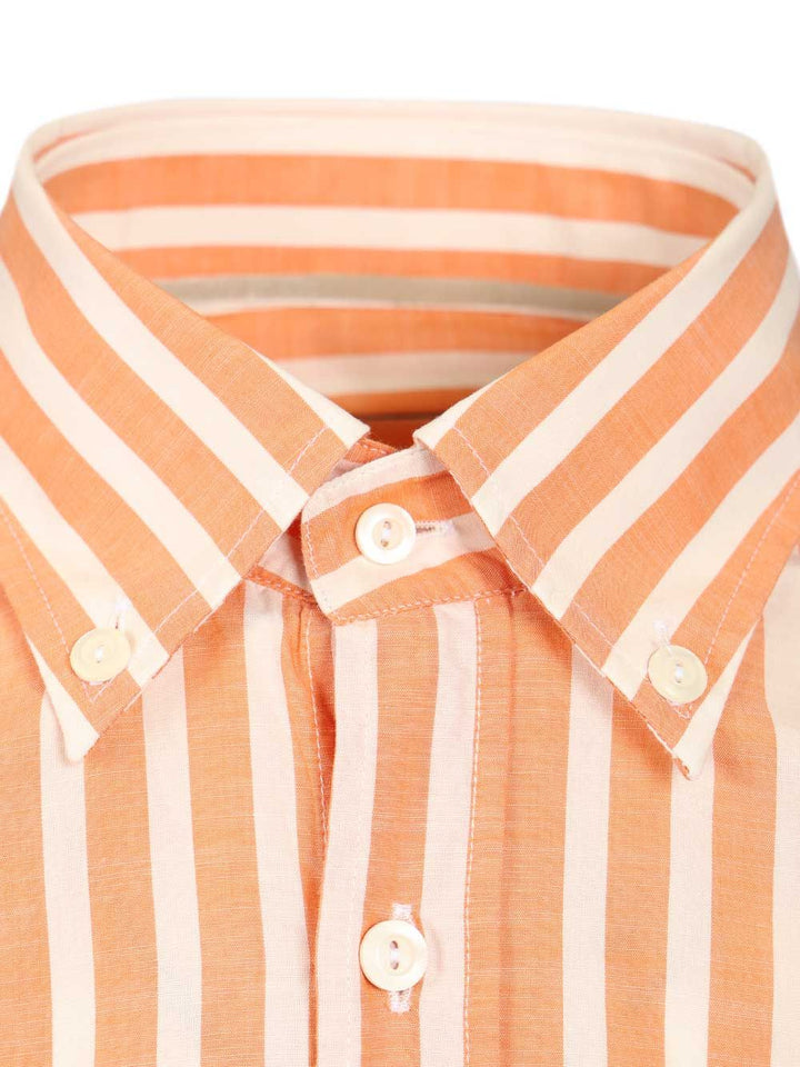 Al Duca D'Aosta Striped Cotton Shirt Shirts - Orange | 5c4c343fe2abb0e0100a030bac19cbf4afa759a3