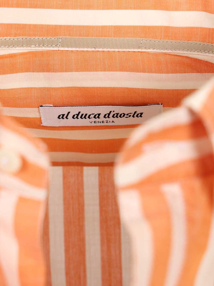 Al Duca D'Aosta Striped Cotton Shirt Shirts - Orange | eb50b2c349a782fb5105dc5b294d27673f3430c3