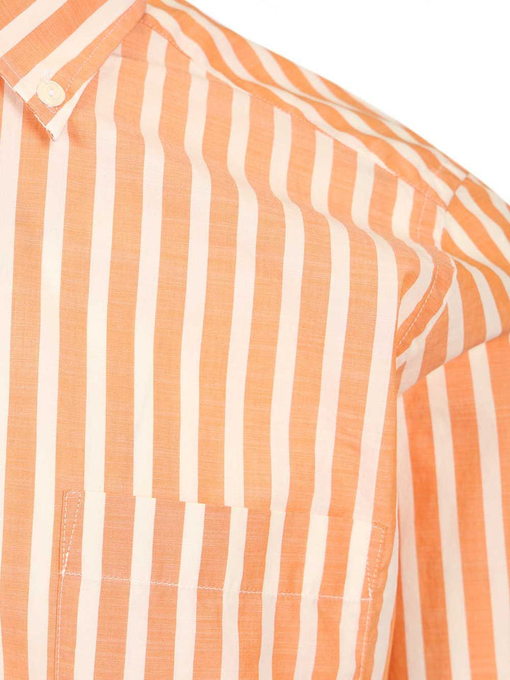 Al Duca D'Aosta Striped Cotton Shirt Shirts - Orange | 8d63681065f7752538ce02857143afd3c2d9b03f