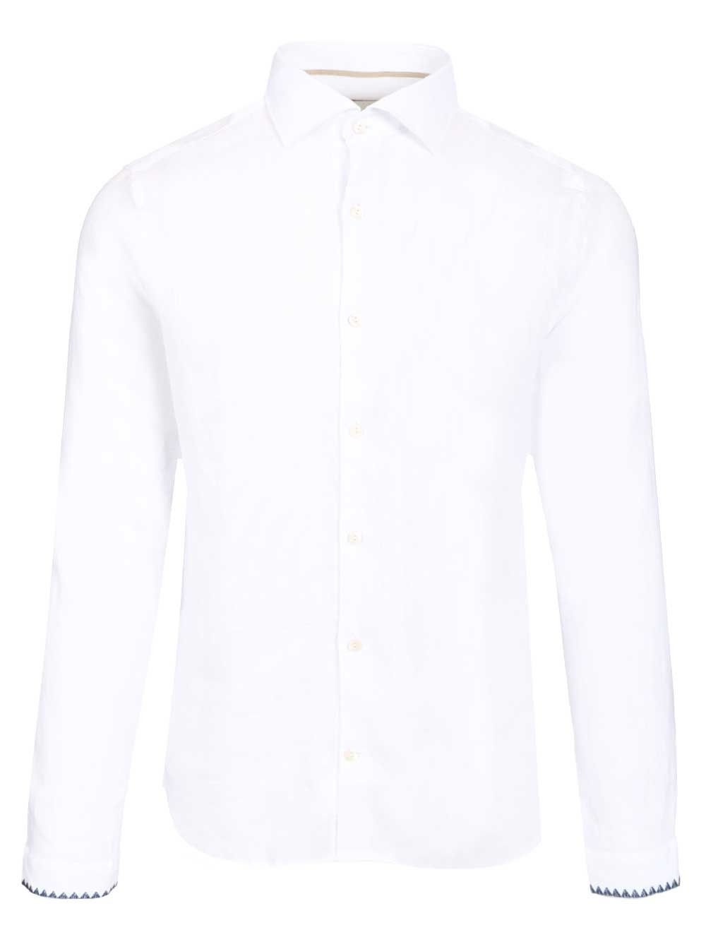Al Duca D'Aosta Camicia  Ricamo 100 Cotone Shirts - White | 20f591cd0437ba4886c7a2459dcdb7e5f81457a8