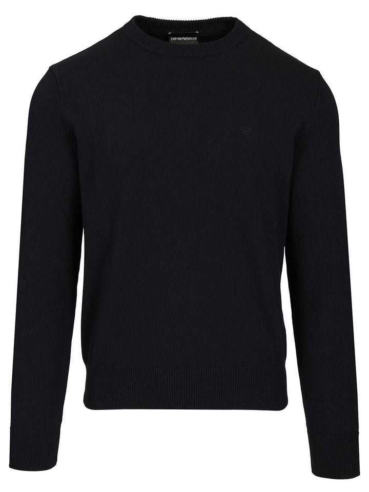 Emporio Armani Cotton Sweater Knitwear - Blue | 965bbc9f0c4fbb5a4ee86917592bf5e55e833b3a