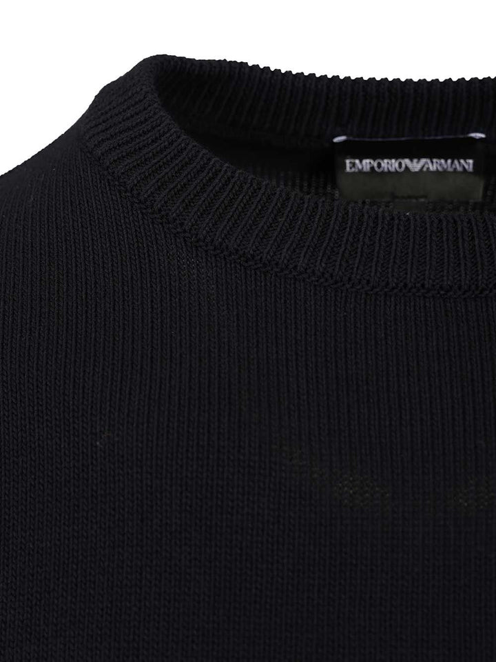 Emporio Armani Cotton Sweater Knitwear - Blue | 08280c50e180952e905893faa9a7d92318716ddd