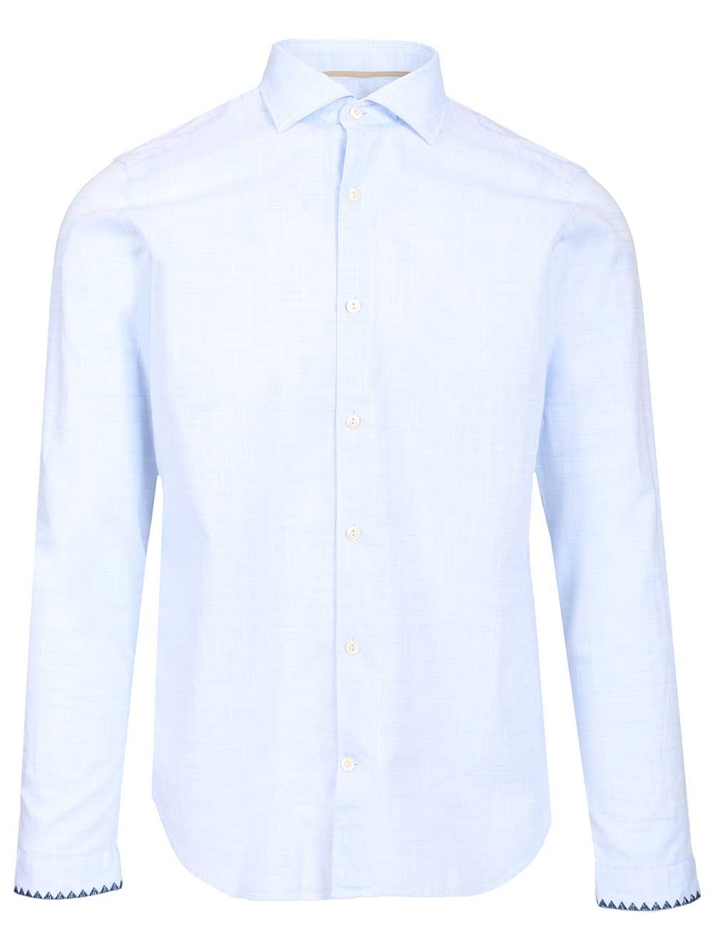 Al Duca D'Aosta Camicia  Ricamo 100 Cotone Shirts - Light blue | 5016c5bc1fe293e35f2841fc4181ec8e57341ab8