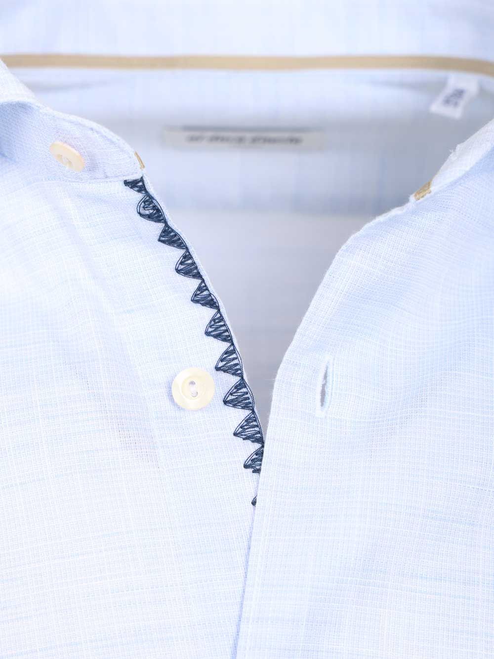 Al Duca D'Aosta Camicia  Ricamo 100 Cotone Shirts - Light blue | 07fa8fe2667fceff444f5745b9858953019cc4e1