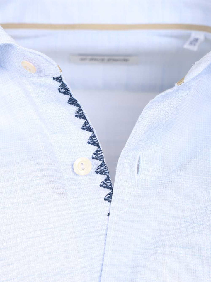 Al Duca D'Aosta Camicia  Ricamo 100 Cotone Shirts - Light blue | 07fa8fe2667fceff444f5745b9858953019cc4e1
