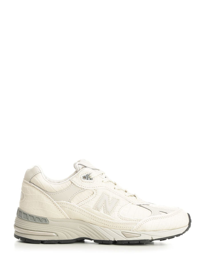 New Balance 991 Sneaker In Crocodile-Print Leather Sneakers - White | 4f89331f8b6a7092dd4e4784d7a5fbb76bf20b1e