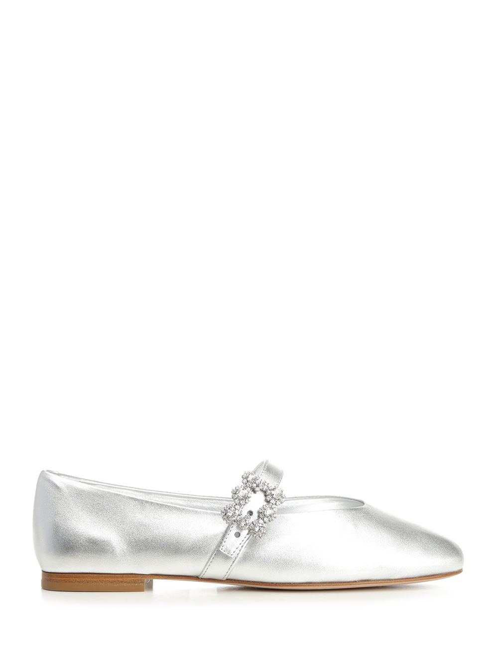 Roger Vivier Efflorescence Leather Strap Ballet Flats Scarpe basse - Silver | 88d18924891f030911960c8648b19808d2b986ed