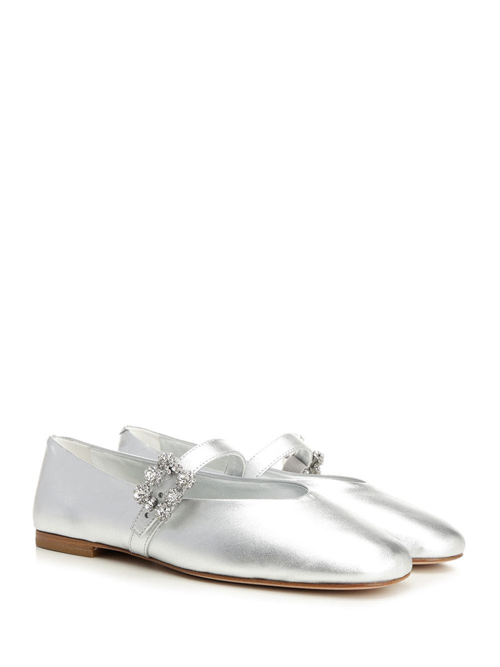 Roger Vivier Efflorescence Leather Strap Ballet Flats Scarpe basse - Silver | 0c3e3de7971e5923a23b9170b3b1a524e7c0412d