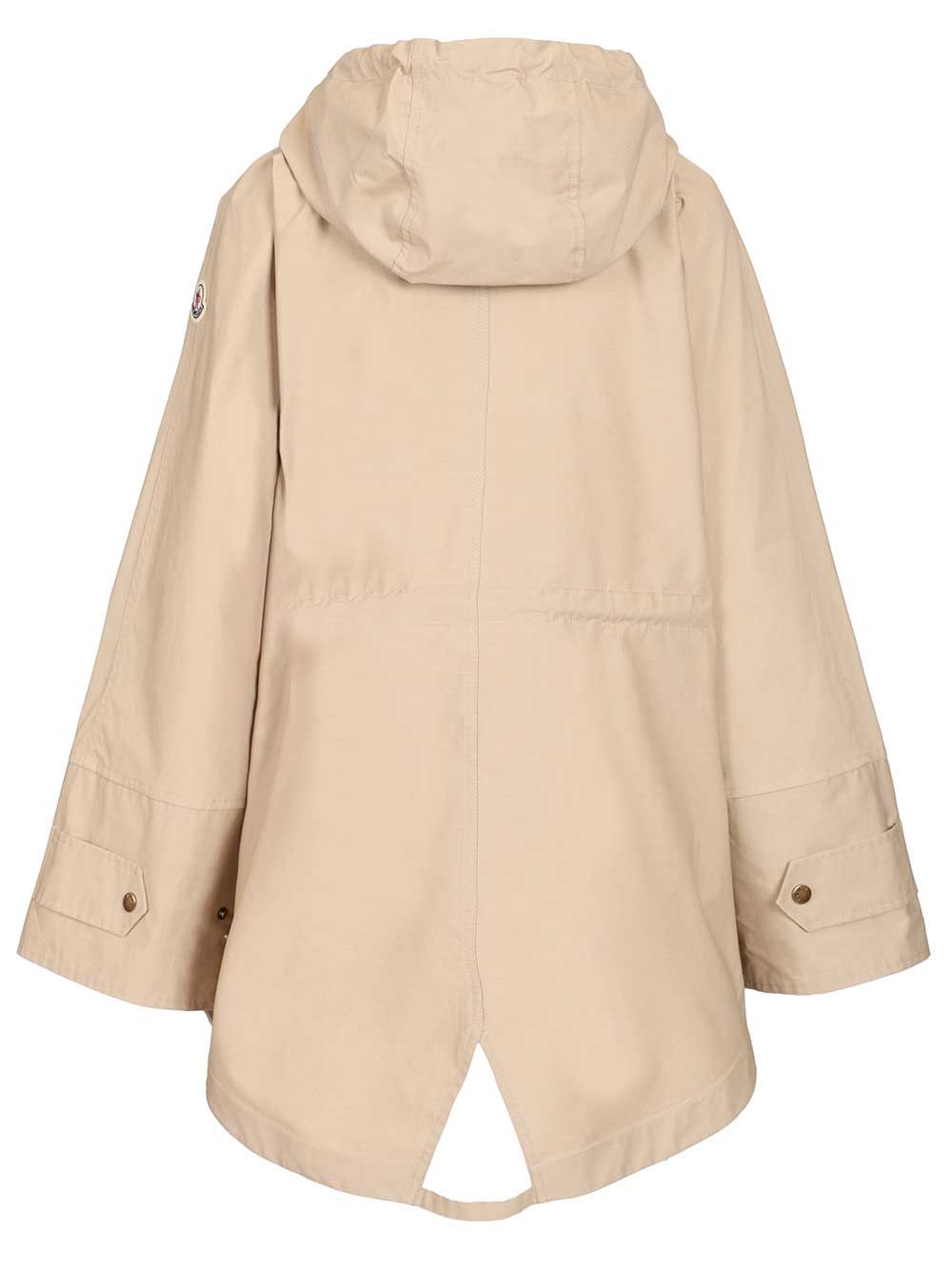 Moncler Brunnera Long Parka Coats - Beige | 009b9d955e9867b7d33d61bff827e434d7f64ac9