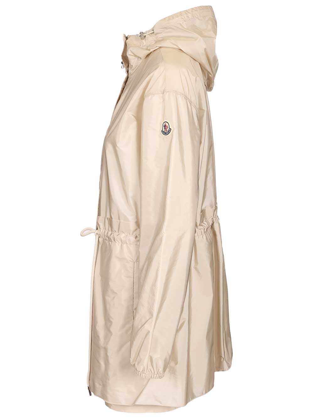Moncler Weteau Waterproof Jacket With Hood And Ruffles Coats - White | c52bc8b6b44a43a77458b93ca7d35d5aebf4108f