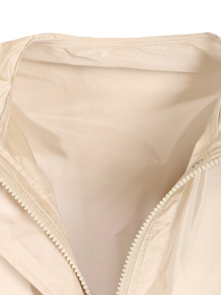 Moncler Weteau Waterproof Jacket With Hood And Ruffles Coats - White | e8a35feb5db7f1ca2a2f3d3d6f21662ebacfb08a