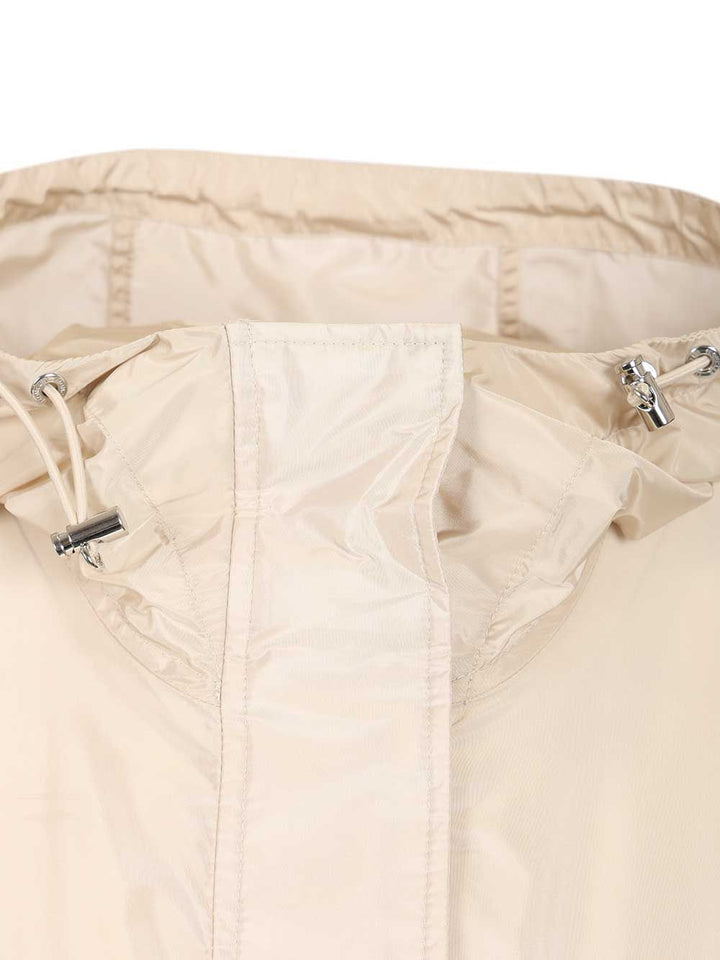 Moncler Weteau Waterproof Jacket With Hood And Ruffles Coats - White | f2e5084c4226e0d582fdc1c615b995ebe57a0d4f
