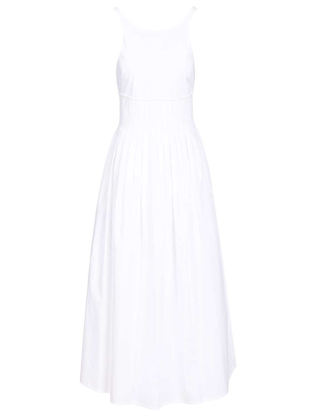 Emporio Armani Long Poplin Dress Dresses - White | 0d5211d5396188aa9186f5e4ebb4b88f2128ab17