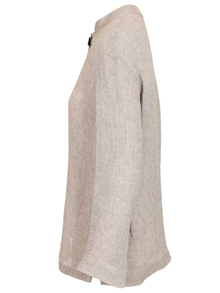 Emporio Armani Linen Gauze Shirt Jacket Jackets - Grey | b41180713f8800375c936b981f05b6a6d2663170