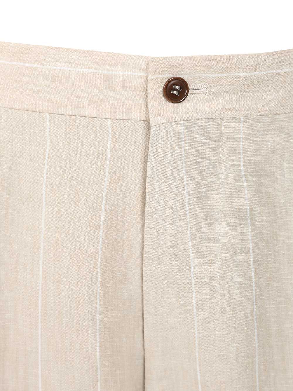 Giorgio Armani Double Pleated Linen Trousers - Beige | 9cd3a18ee2368efd0d9a05117a5a4b62ea1b3b8f