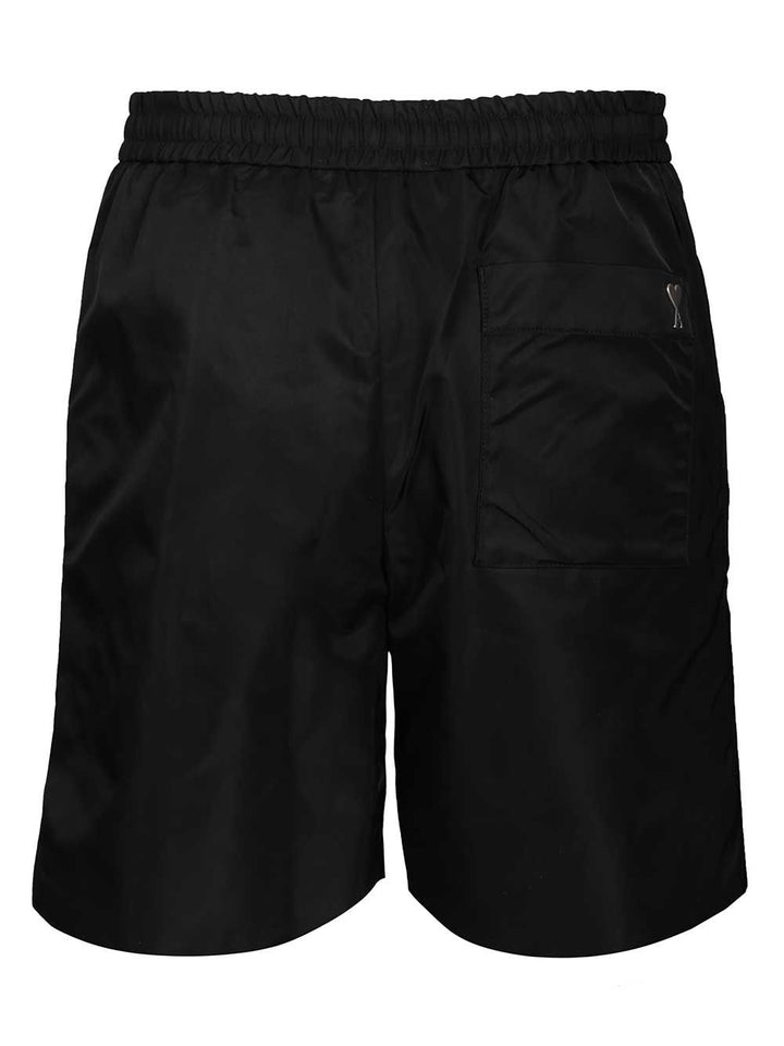 Ami Shorts With Elasticated Waist Trousers - Black | 84b919bdaedc86b81a1985e43679e1759c4033ff