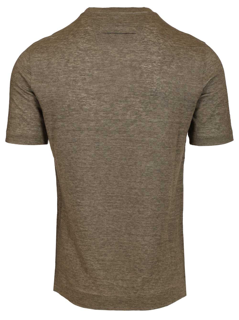 Ermenegildo Zegna Linen . T-Shirt - Green | 22f458be8be6bceba486ec5aee25e4c0dc6a86e6
