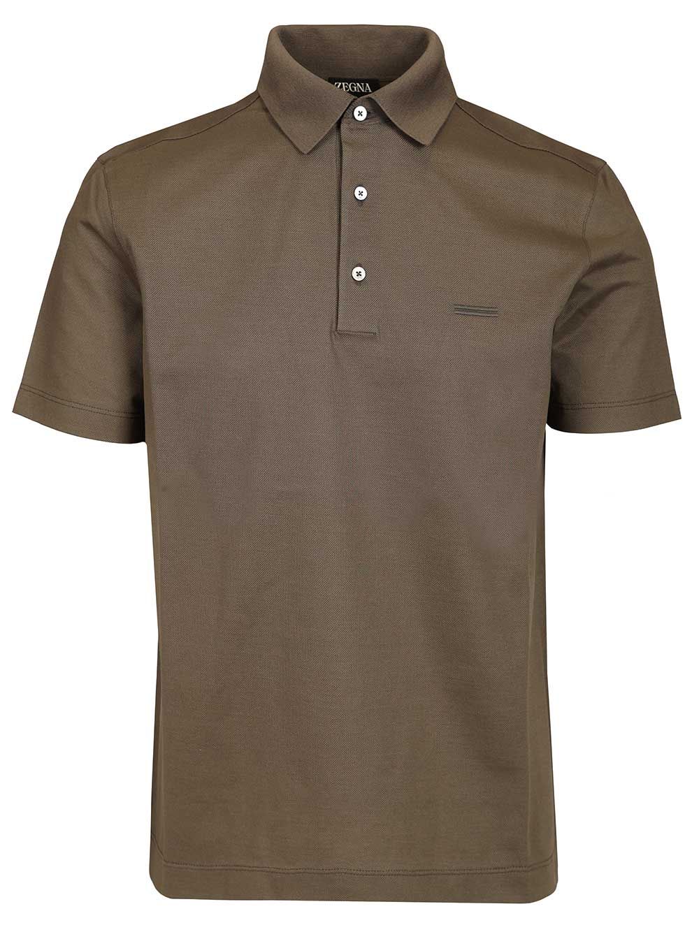 Ermenegildo Zegna Short-Sleeved Cotton Polo shirt - Brown | 3ffa9a5bdbe9b44761fcc3e78989101fed4a4069