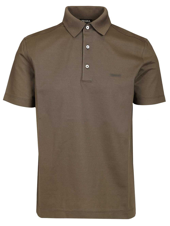 Ermenegildo Zegna Short-Sleeved Cotton Polo shirt - Brown | 3ffa9a5bdbe9b44761fcc3e78989101fed4a4069