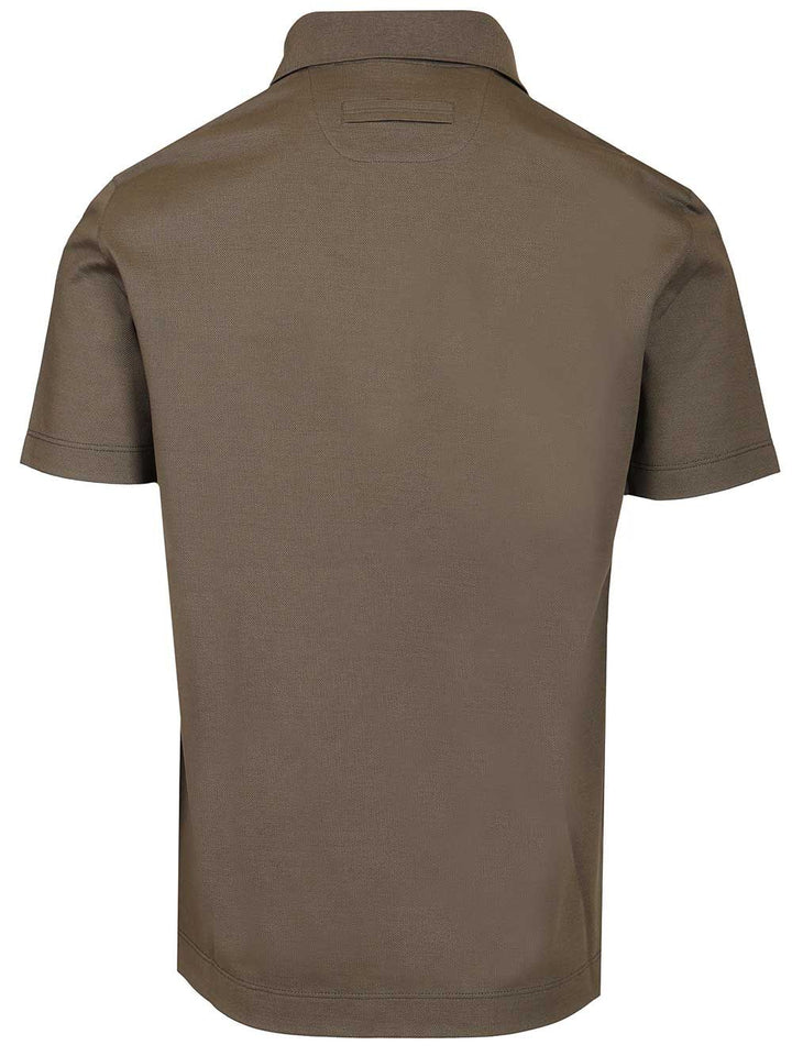 Ermenegildo Zegna Short-Sleeved Cotton Polo shirt - Brown | aad8fbfb9fe532479770482d911a754c7192ef98