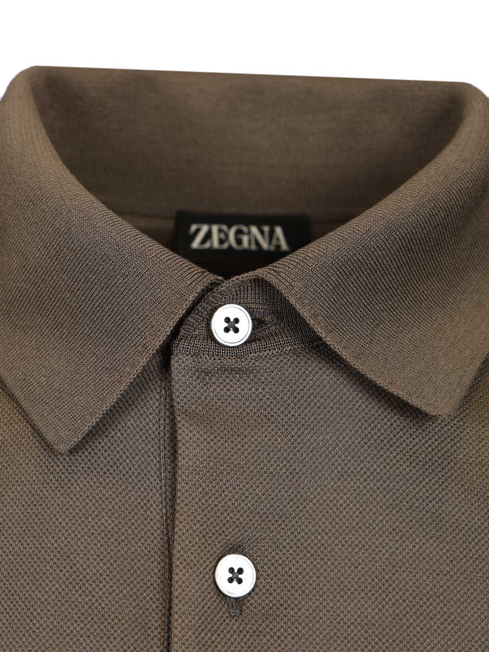 Ermenegildo Zegna Short-Sleeved Cotton Polo shirt - Brown | 80794f95c65ef83bfcf7cdaac03ce4b78f5300e1