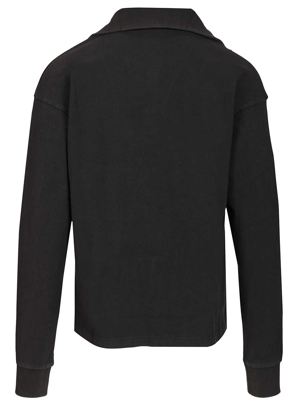 Acne Studios Half-Zip Sweatshirt With Logo Sweatshirts - Black | 3d53facf03834832006122401dd50b1521f150d1