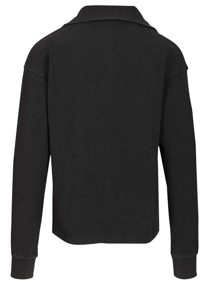 Acne Studios Half-Zip Sweatshirt With Logo Sweatshirts - Black | 3d53facf03834832006122401dd50b1521f150d1