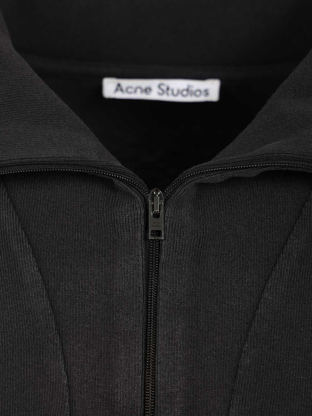 Acne Studios Half-Zip Sweatshirt With Logo Sweatshirts - Black | 9e3db437fe8d25d986752d3b1f85d22db5558e38
