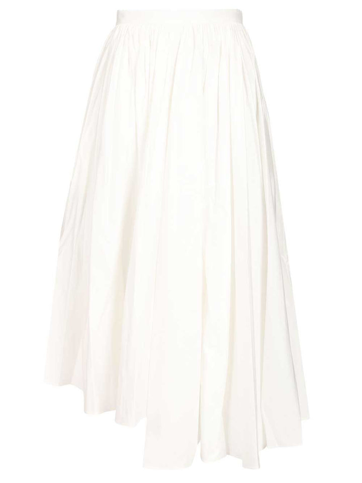 Self-Portrait Poplin Midi Skirt. Skirts - White | 8323a712f6755fc6cd2c8f5f536e2278089951e7