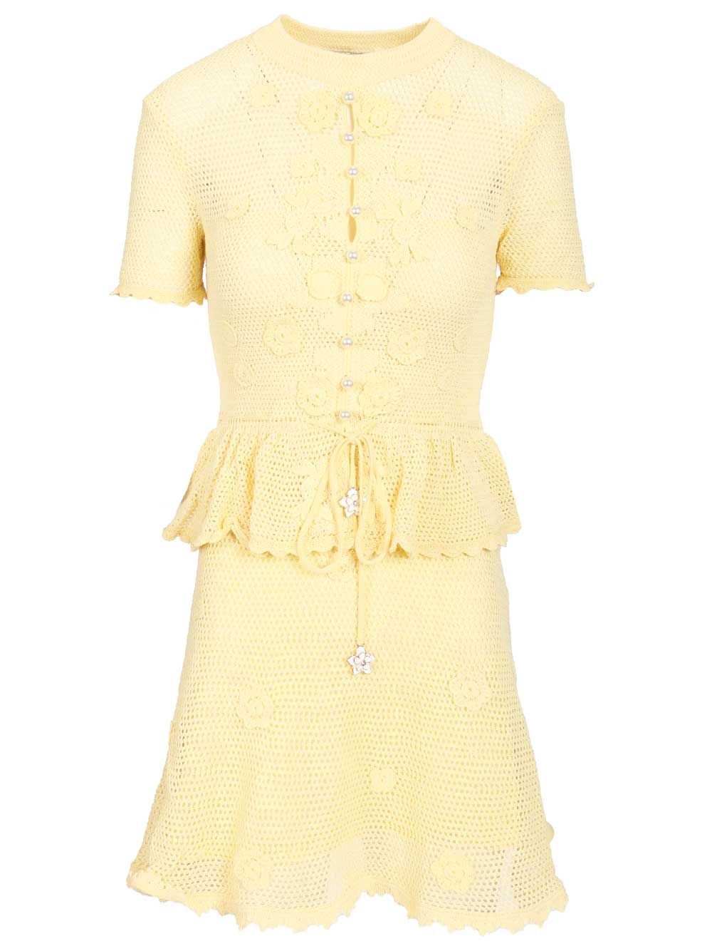 Self-Portrait Mini Preview Dresses - Yellow | f5b007a09078a7f2834a29c6cf11253ecf10b952