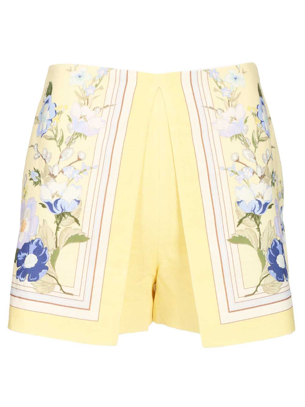 Self-Portrait Yellow Linen Shorts Trousers - Yellow | b0edab1958ac4034f3a92ea72af9630003c62ea3