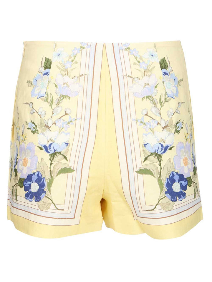 Self-Portrait Yellow Linen Shorts Trousers - Yellow | 61662ec8082fe4218e2be3db53bfc783f691e0a0