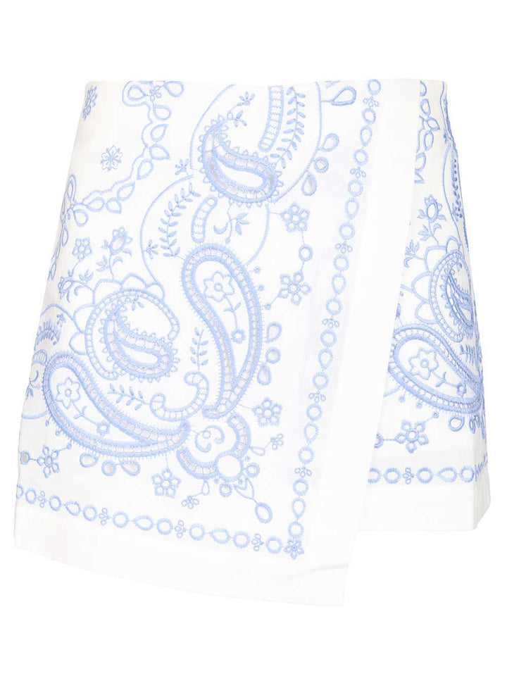 Self-Portrait Linen Shorts Trousers - White | 3fda9a51ccef2842bd64252e905f5d0c769fc514