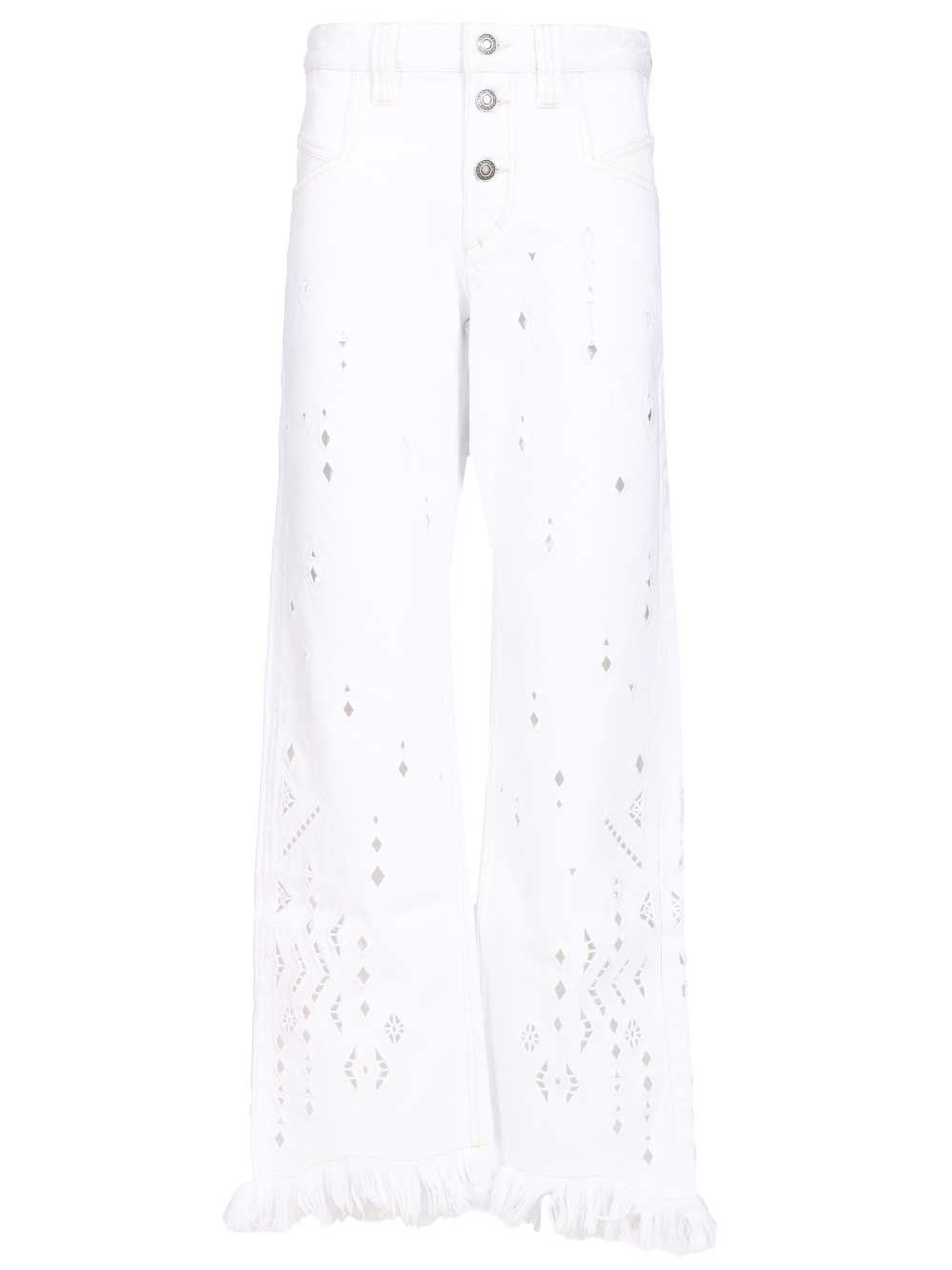 Isabel Marant Amia Trousers - White | 99b8d6dd452508a23a23b1d3329481ef55733344