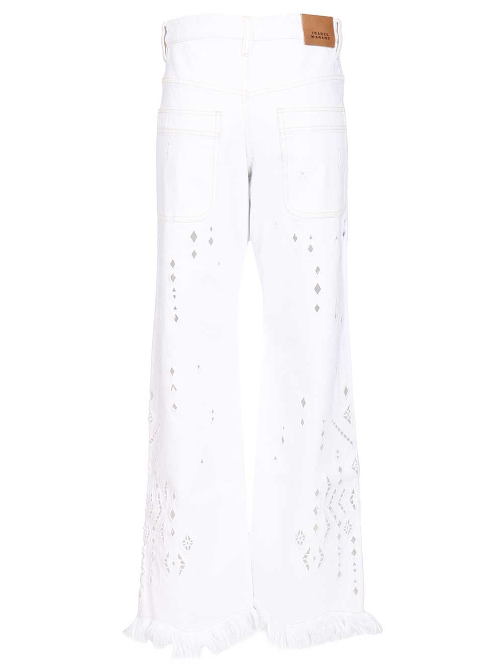 Isabel Marant Amia Trousers - White | 1dbfea2fb3331037a986c4edd03a01b249543f24