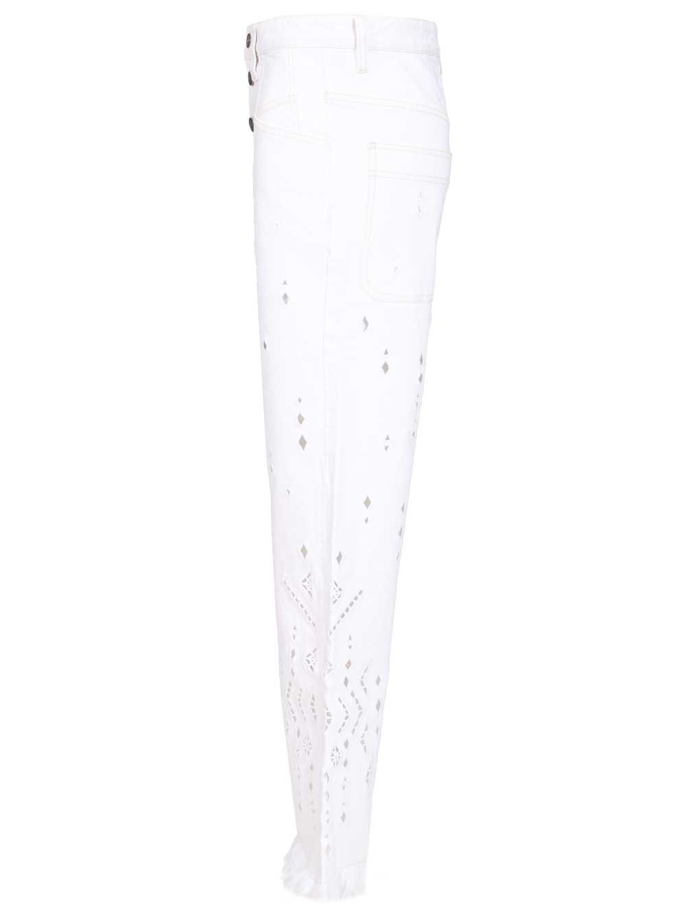 Isabel Marant Amia Trousers - White | 344ffca1eff88a5e3b3170226524f77516e187da