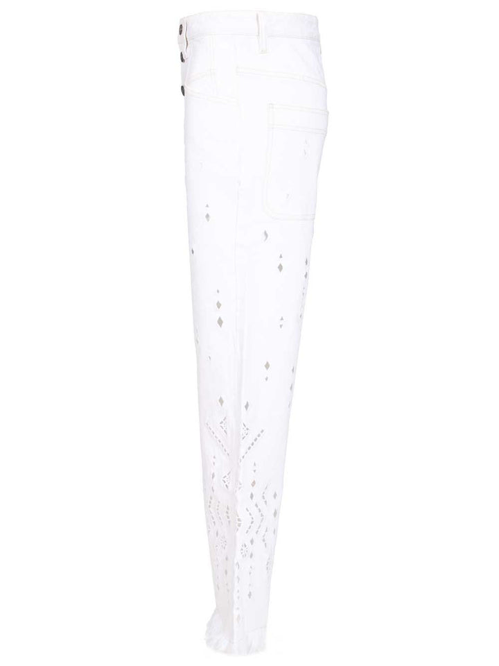 Isabel Marant Amia Trousers - White | 344ffca1eff88a5e3b3170226524f77516e187da