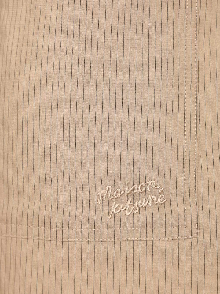 Maison KitsunÉ Elasticated Striped Shorts Trousers - Beige | adad43893aab3b83c9f778e98ead934d14d53e8a