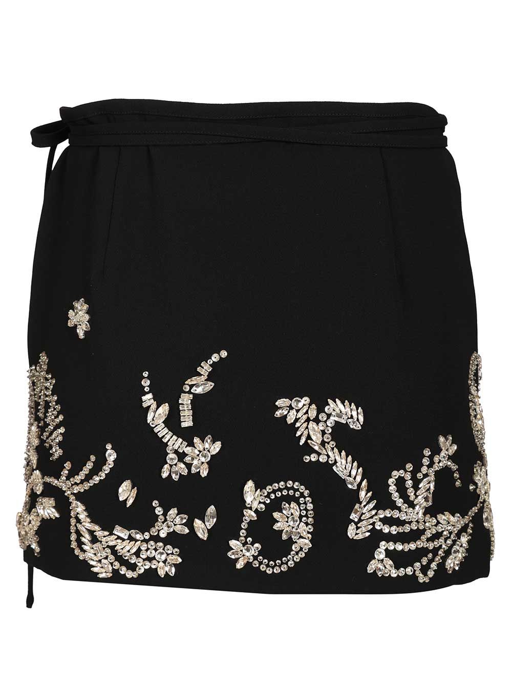 Dries Van Noten Wrap Miniskirt Skirts - Black | 060498700a77909d958fc191cfbc4883ba936282