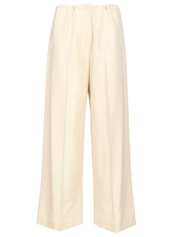 Silk Beta Pants Trousers White