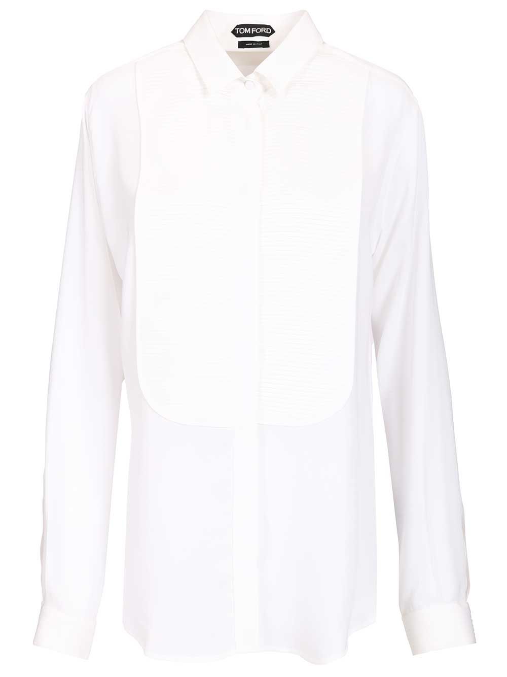 Tom Ford Silk Tuxedo Shirt Shirts - White | 3af7d3e5ff298b04c45973aaf10661074c65127c