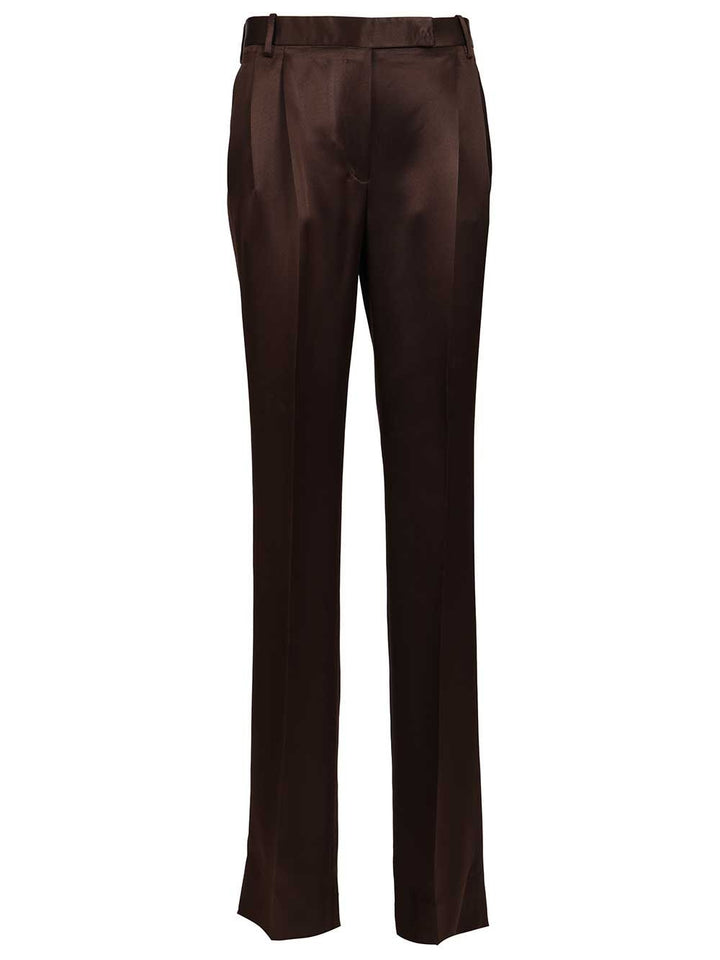 Tom Ford Tailored Silk Trousers - Brown | 04483010d25cb036f4a520400d104a5de6f60900