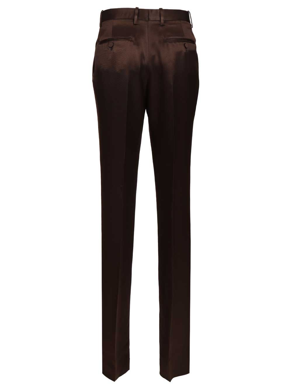 Tom Ford Tailored Silk Trousers - Brown | cef436dedaca41f791a32b7ff62dffe86c139d6d