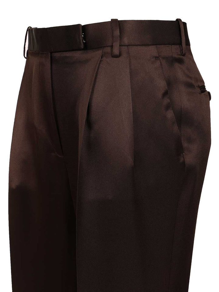 Tom Ford Tailored Silk Trousers - Brown | 54e9b507d1e08ec51c2f4ebc5a0e29e7a6872d87