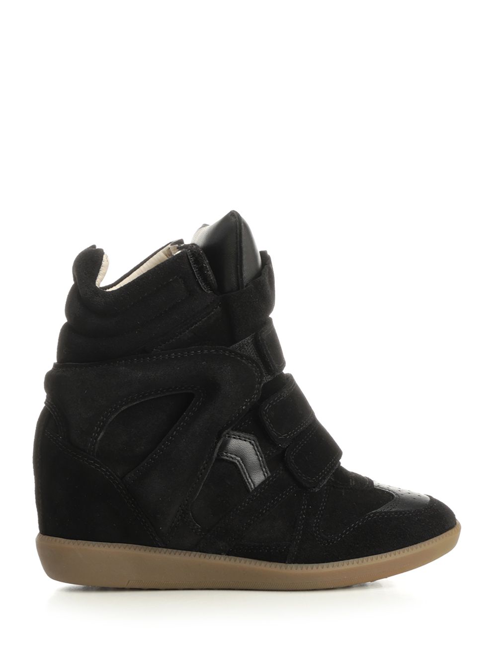 Isabel Marant Bekett  With Leather Wedge Sneakers - Black | 7162df2d8257a7203c73e5d781720036075ba382