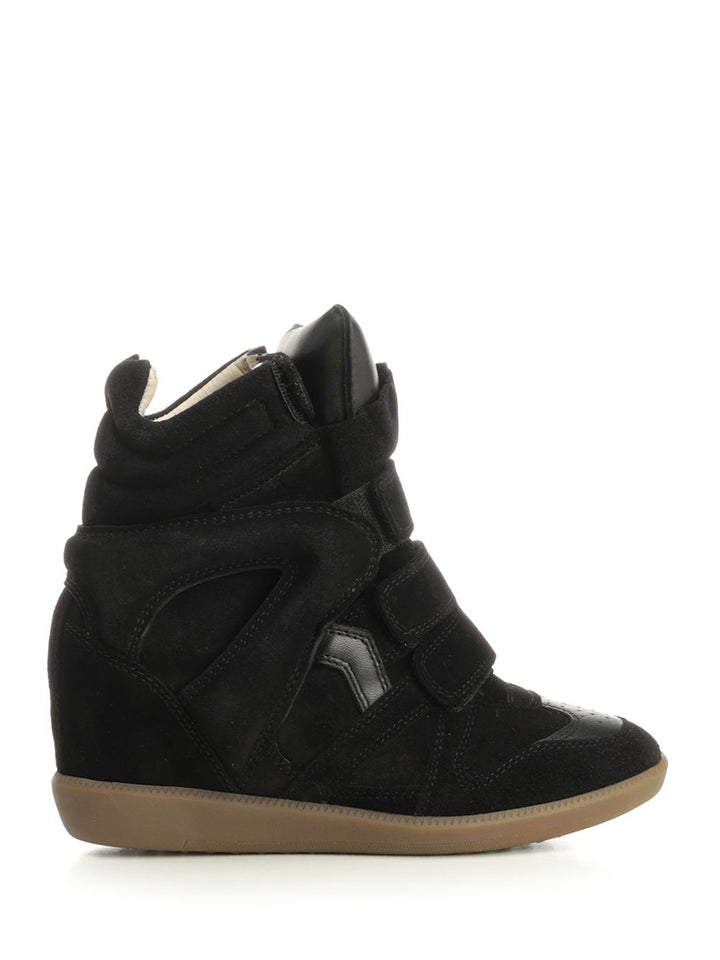Isabel Marant Bekett  With Leather Wedge Sneakers - Black | 7162df2d8257a7203c73e5d781720036075ba382