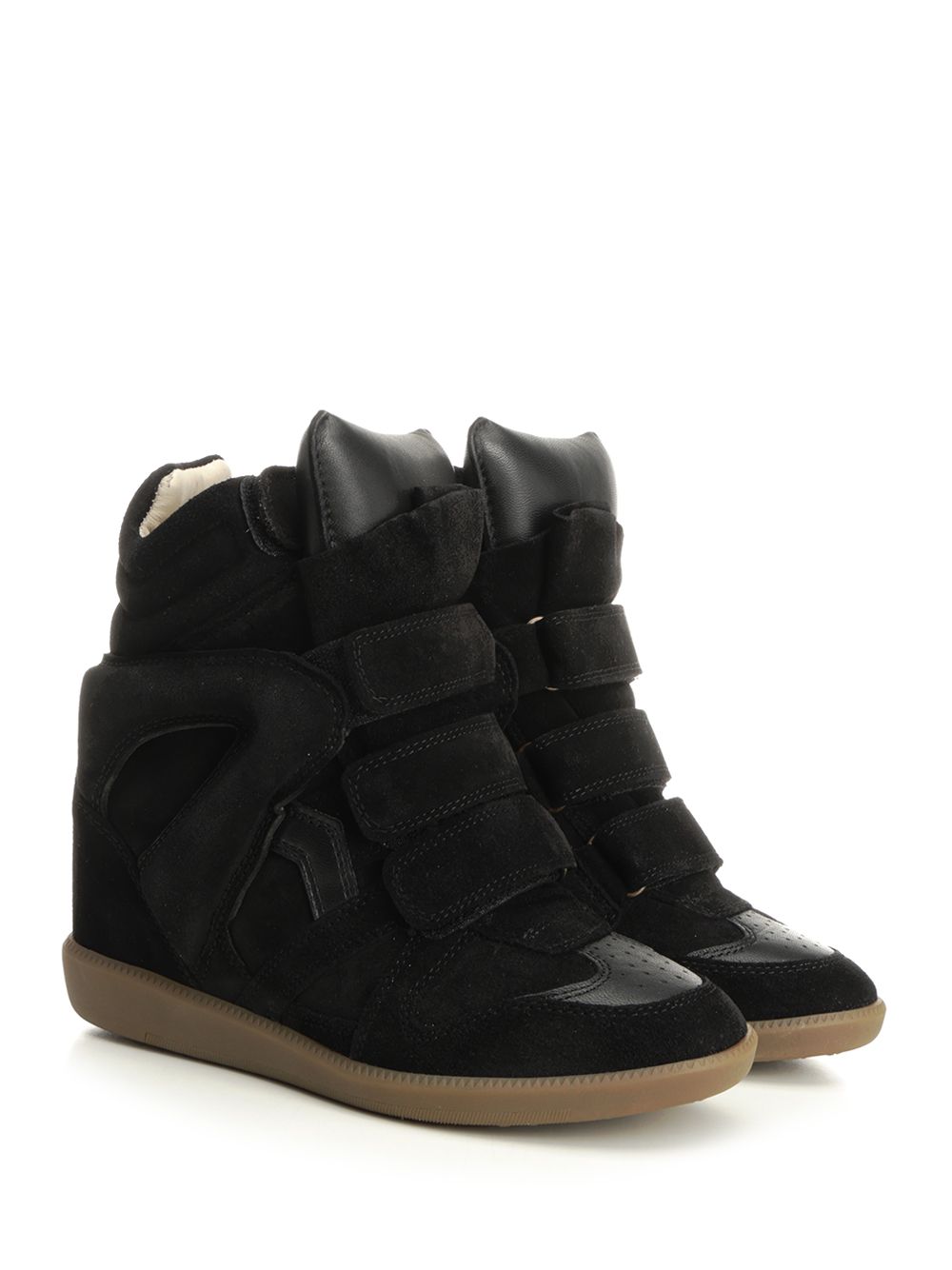 Isabel Marant Bekett  With Leather Wedge Sneakers - Black | 811f68a8b7948bace3e5404ac62720299599a314